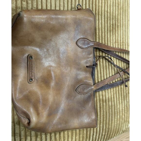 Bed Stu Charlotte Reversible Distressed leather Tote Bag Purse Tan And Brown - Picture 5 of 10